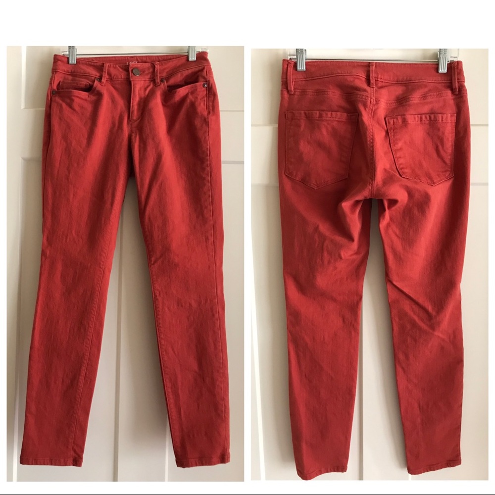 💕Loft Rust Orange Curvy Skinny Jeans, Size 2💕